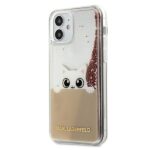 Karl Lagerfeld KLHCP12SPABGNU iPhone 12 mini 5,4" pink gold hardcase PEEK A BOO Liquid G - imagine 2