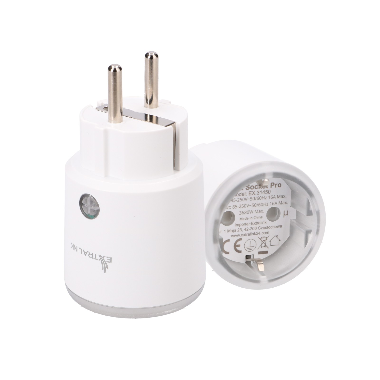 cps-d821f98916a4de78e98c558be2718fff-2025-12-05-12-27-00 Extralink Smartlife Smart Socket SC Pro | Smart Plug | Zigbee, Homekit, Tuya, 3680W - imagine 1