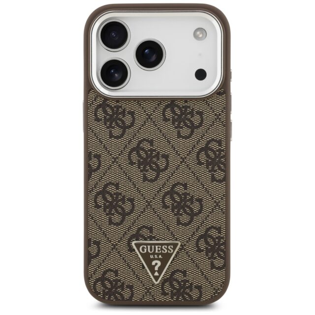 Case Guess 4G Triangle Logo MagSafe for iPhone 17 Pro brown - imagine 3