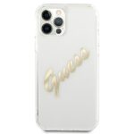 Guess GUHCP12MKTRSVGO iPhone 12/12 Pro 6,1" Transparent hardcase Vintage Script Gold - imagine 3