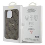 Guess GUHMP15LG4GFRW iPhone 15 Pro 6.1" brown hardcase 4G Collection Leather Metal Logo MagSa - imagine 8