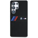 Case BMW Silicone Middle Tricolor Stripes MagSafe for Samsung Galaxy S25 Ultra black - imagine 3