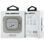 Karl Lagerfeld Monogram Karl & Choupette Head Case for AirPods 4 Silver - imagine 3