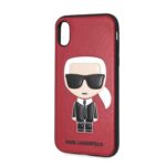 Karl Lagerfeld KLHCPXIKPURE iPhone X/XS hardcase  red Ikonic Karl Fullbody - imagine 3