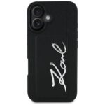 Case Karl Lagerfeld HC Grained PU Cardslot Metal Signature to iPhone 16 black - imagine 3