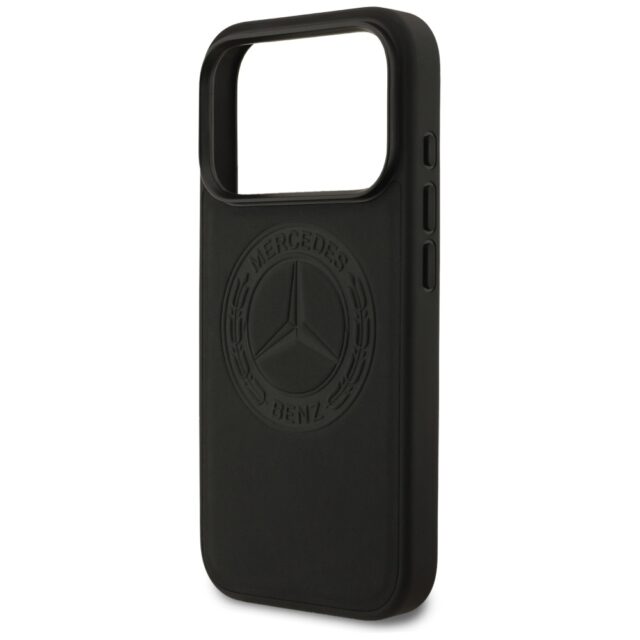 Mercedes Leather Vintage Logo MagSafe Case for iPhone 17 Pro Black - imagine 6