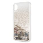 Karl Lagerfeld KLHCI65KSICGO iPhone Xs Max gold hard case Iconic Liquid Glitter - imagine 3