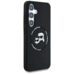 Case Karl Lagerfeld Silicone Double Heads And Circle MagSafe Samsung Galaxy S25 black - imagine 4