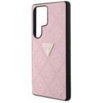 Case Guess Hot Stamp 4G Pattern Triangle Metal Logo Samsung Galaxy S25 Ultra pink - imagine 6
