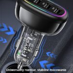 USAMS car charger 1xUSB-C 3xUSB-A C34 48W 3A+C PD Fast Charge black CC170CC01 (US-CC170) - imagine 7