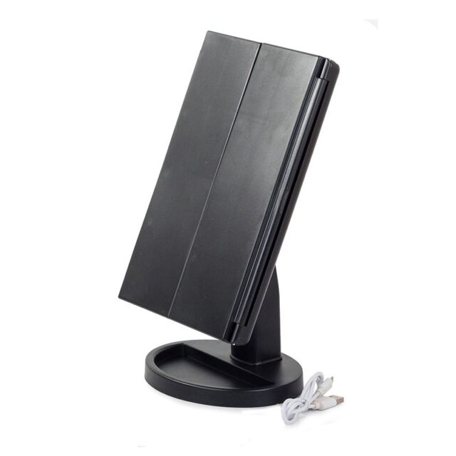 Extralink | Makeup mirror | with magnification, black, extendable, illuminated, with stand - imagine 5