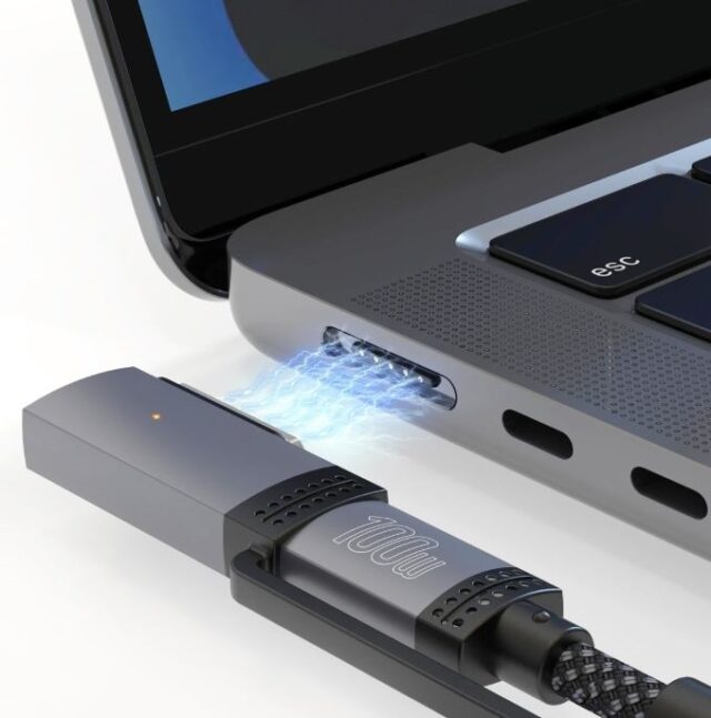 Kabel USB-C 4smarts Explorer ComboCord   100W 2m z adapterem MagSafe czarny - imagine 2