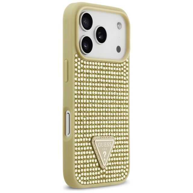 Case Guess Rhinestone Triangle Logo for   iPhone 17 Pro gold - imagine 4