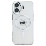 Karl Lagerfeld KLHMP16SHLSKIH iPhone 16 6.1"white hardcase IML Metal Karl Head MagSafe - imagine 3