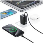 USAMS JC Series CC266 65W GaN Fast Charger 2xUSB-C 1xUSB-A White - imagine 8