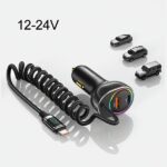 USAMS Car Charger C37 1xUSB+1xUSB-C 60W +USB-C Cable 30W PD+QC Fast Charge black CC192CC01 - imagine 9