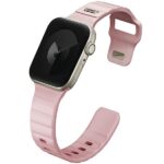 UNIQ Stride Apple Watch Series 1/2/3/4/5/6/7/8/9/SE/SE2/SE3 38/40/41mm FKM Rubber Strap Pink/Pale - imagine 3