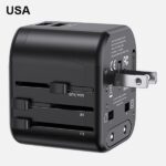 USAMS wall adapter 2xUSB T55 12W 4-in-1 US/AU/EU/UK black CC173TC01 (US-CC173) Universal Travel Char - imagine 6