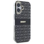DKNY DKHMP16SHRHSEK iPhone 16 6.1" black hardcase Repeat Texture Pattern With Stripe - imagine 4