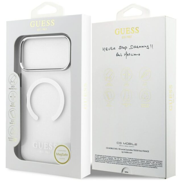 Guess Metal Outline MagSafe case for iPhone 17 Pro Max silver - imagine 8