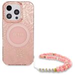 Guess GUHMP16LHCPOFPP iPhone 16 Pro 6.3" pink hardcase IML Flowers Allover Electro With Pearl - imagine 2