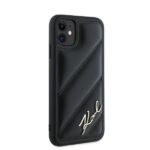 Karl Lagerfeld KLHCN61PQDSMGK iPhone 11 / Xr 6.1" black hardcase Diagonal Quilted Script - imagine 4