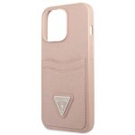 Guess GUHCP13LPSATPP iPhone 13 Pro / 13 6,1" pink hardcase SaffianoTriangle Logo Cardslot - imagine 6