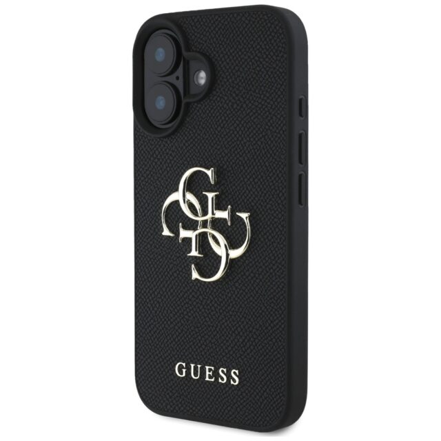 Case Guess Grained Big 4G Logo Small Classic Logo for iPhone 16 black - imagine 2
