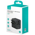 Travel Charger Adapter USAMS  CC308 2xUSB-C 17W 4in1 US/AU/EU/UK black - imagine 10