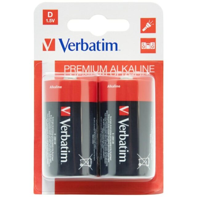 Verbatim Alkaline Battery D LR20 2pcs black 49923 - imagine 3