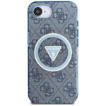 Case Guess IML Metal Glitter 4G Circle Triangle MagSafe for iPhone 16e blue - imagine 3