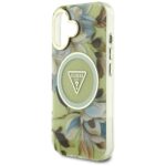Case Guess Glitter Flowers Triangle Buttons MagSafe for iPhone 16 green - imagine 6