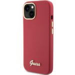 Guess GUHCP15SSMBSLM iPhone 15 / 14 / 13 6.1" magenta hardcase Silicone Script Metal Logo & Frame - imagine 2