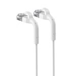 Extralink LAN Patchcord Cat.6 U/FTP 1m 1Gbps White Copper Network Cable Twisted Pair, Angled Connector