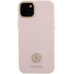 Guess GUHCP15M4DGPP iPhone 15 Plus/ 14 Plus 6.7" pink hardcase Silicone Logo Strass 4G - imagine 3