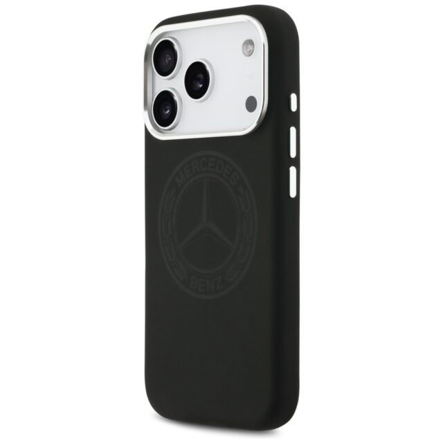 Case Mercedes Silicone Vintage Logo MagSafe for iPhone 17 Pro black - imagine 2