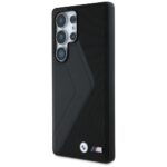 Case BMW Leather Oversized Stripes MagSafe for Samsung Galaxy S25 Ultra black - imagine 2