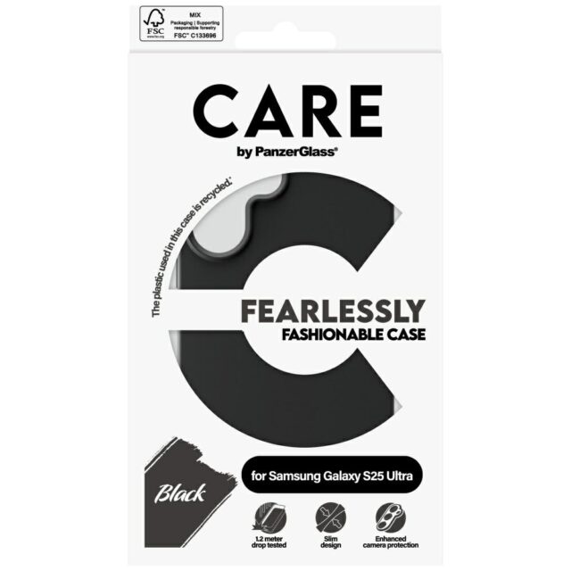 CARE by PanzerGlass Fashion Case for Samsung Galaxy S25 Ultra Black - imagine 4