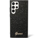 Guess GUHCS24LHGGSHK S24 Ultra S928 black hardcase Glitter Script - imagine 2