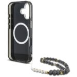 Case Guess Palm Trees Triangle Pearl Strap MagSafe for iPhone 16 black - imagine 6