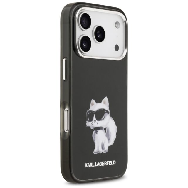 Karl Lagerfeld IML Aquarelle Choupette & Logo MagSafe Case for iPhone 17 Pro Black - imagine 4