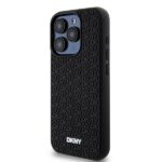 DKNY DKHCP15X3DRPWK iPhone 15 Pro Max 6.7" black hardcase 3D Rubber Repeat Pattern - imagine 2