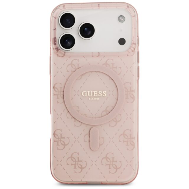 Guess IML 4G Background MagSafe Case for iPhone 17 Pro Max Pink - imagine 3