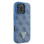 Guess GUHCP16XP4TDSCPB iPhone 16 Pro Max 6.9" blue hardcase Leather Metal Logo Strass Cross - imagine 4