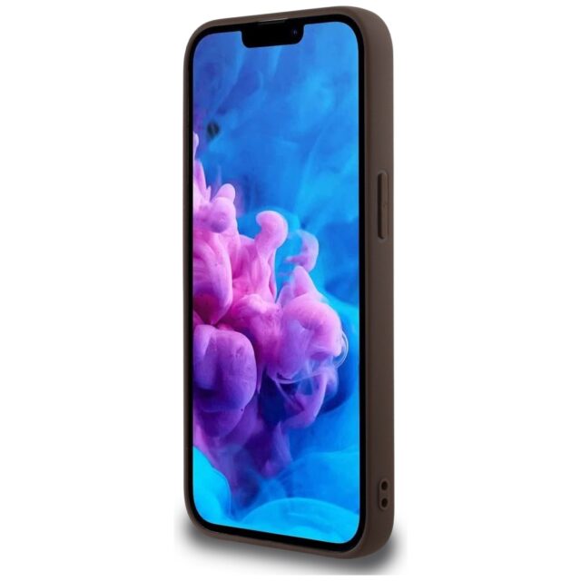 Case Guess 4G Ring Triangle Logo MagSafe for iPhone 16e brown - imagine 5