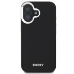 DKNY DKHMP16SPSCMCLK iPhone 16 6.1" black hardcase Plain Silver Logo MagSafe - imagine 3