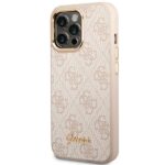Guess GUHCP14LHG4SHP iPhone 14 Pro 6,1" pink hard case 4G Vintage Gold Logo - imagine 2
