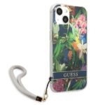 Guess GUHCP13MHFLSB iPhone 13 / 14 / 15 6,1" blue hardcase Flower Strap - imagine 4