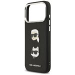 Karl Lagerfeld FW Grained Karl & Choupette Heads Pins & Logo Case for iPhone 17 Pro Max Black - imagine 6