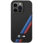 BMW BMHCP14L22SOTK case iPhone 14 Pro 6.1" black Silicone Slanted Sttripes - imagine 3